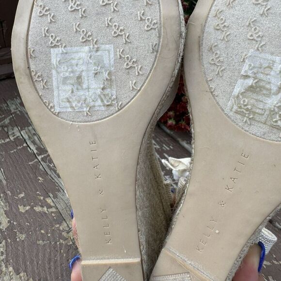 Kelly‎ & Katie Hanah Espadrilles Metallic Wrap  Cream Sandals Women Shoes Size 8 - Picture 15 of 15